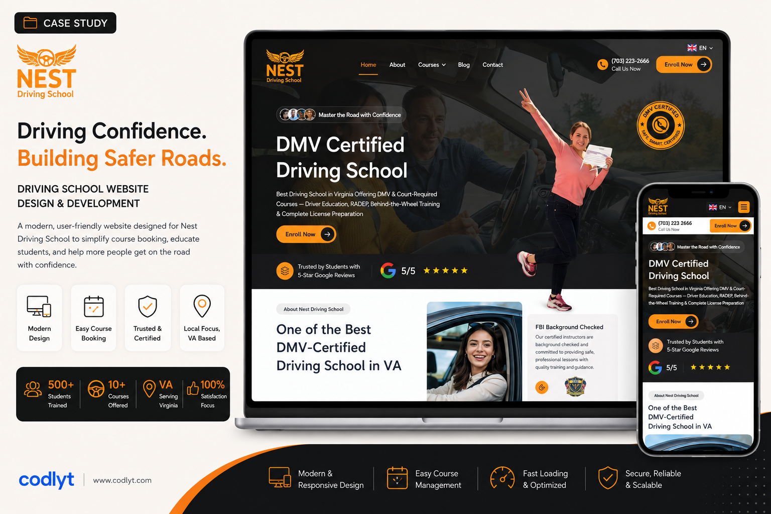 Driving School Website & Student Management System